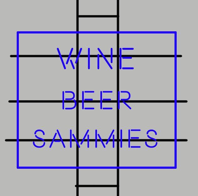 Wine Beer Sammies Neon Sign Rear Neon Light