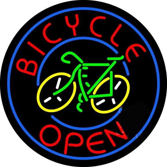 Blue Round Bicycle Open Neon Sign Bar Sign Neon Light