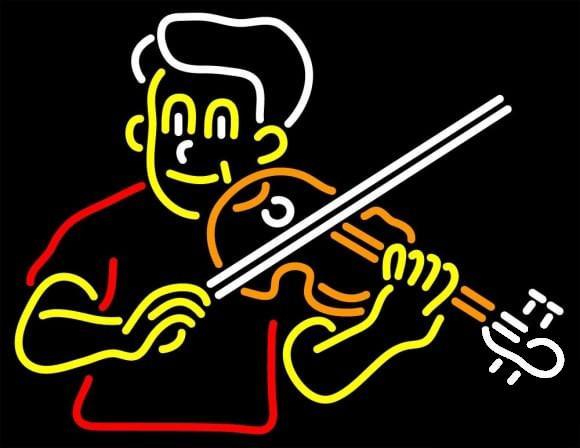 Boy Playing Violin Neon Sign Bar Sign Neon Light