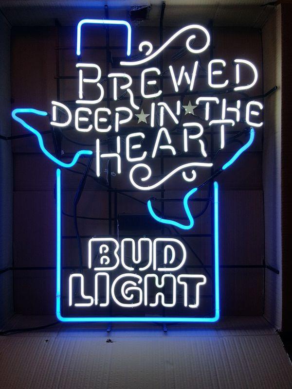 Brewed Deep In The Heart Bud Light Neon Sign Neon Light