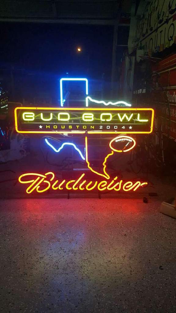 Bud Bowl Houston 2004 Budweiser Neon Sign Bar Sign Neon Light