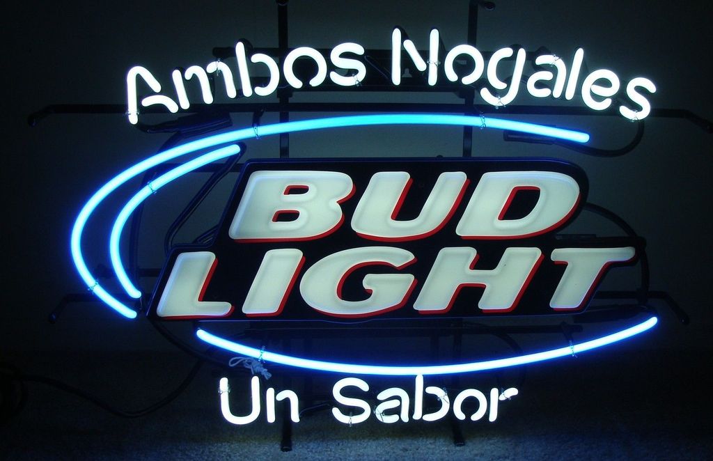 Bud Light Ambos Nogales Un Sabor Neon Sign Neon Light