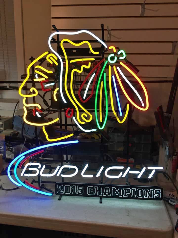 Bud Light Chicago Blackhawks Neon Sign Sports Neon Light Neon Light