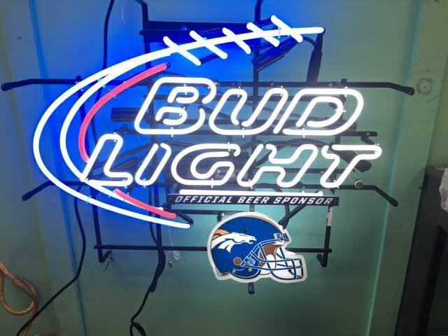 Bud Light Denver Broncos Helmet Sports Neon Sign Neon Light