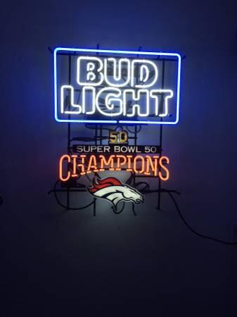Bud Light Denver Broncos Neon Sign Teams Neon Light Bar Sign Neon Light