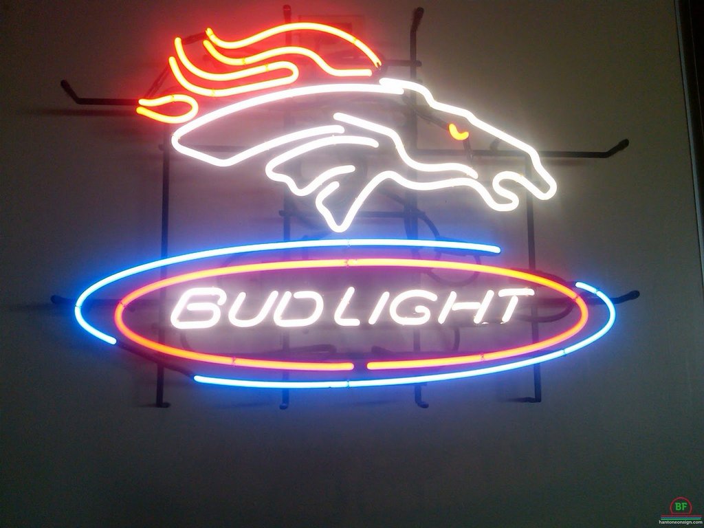 Bud Light Denver Broncos Neon Sign Teams Neon Light