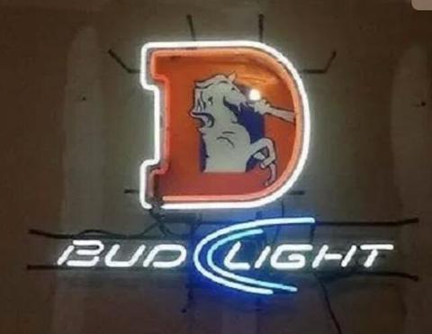 Bud Light Denver Broncos Neon Sign Teams Neon LightBar Sign Neon Light