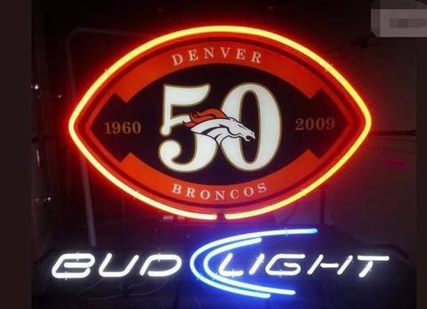 Bud Light Denver Broncos Neon Sign Teams Neon LightBar Sign Neon Light