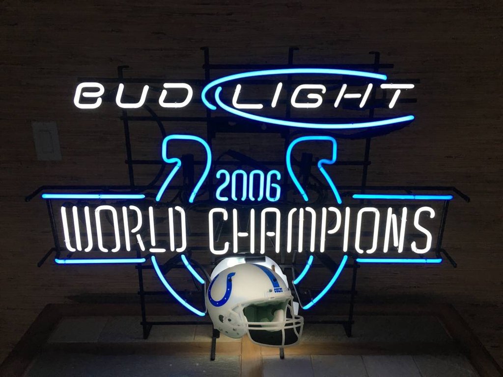 Bud Light Indianapolis Colts 2006 World Champions Sports Neon Sign Neon Light