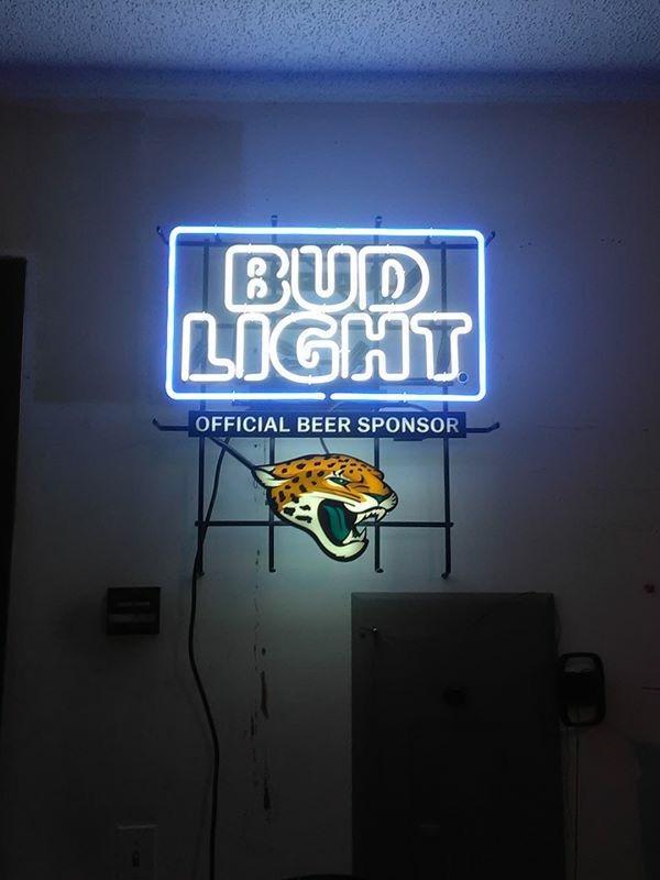 Bud Light Jacksonville Jaguars Neon Sign Teams Neon Light Bar Sign Neon Light