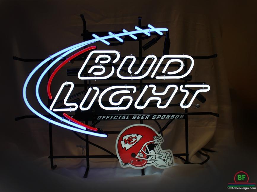 Bud Light Kansas City Chiefs Helmet Neon Sign NFL Teams