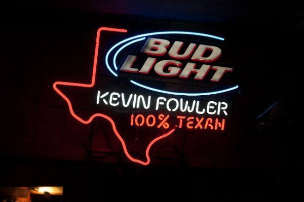 Bud Light Kevin Fowler 100% Texan Neon Sign Neon Light