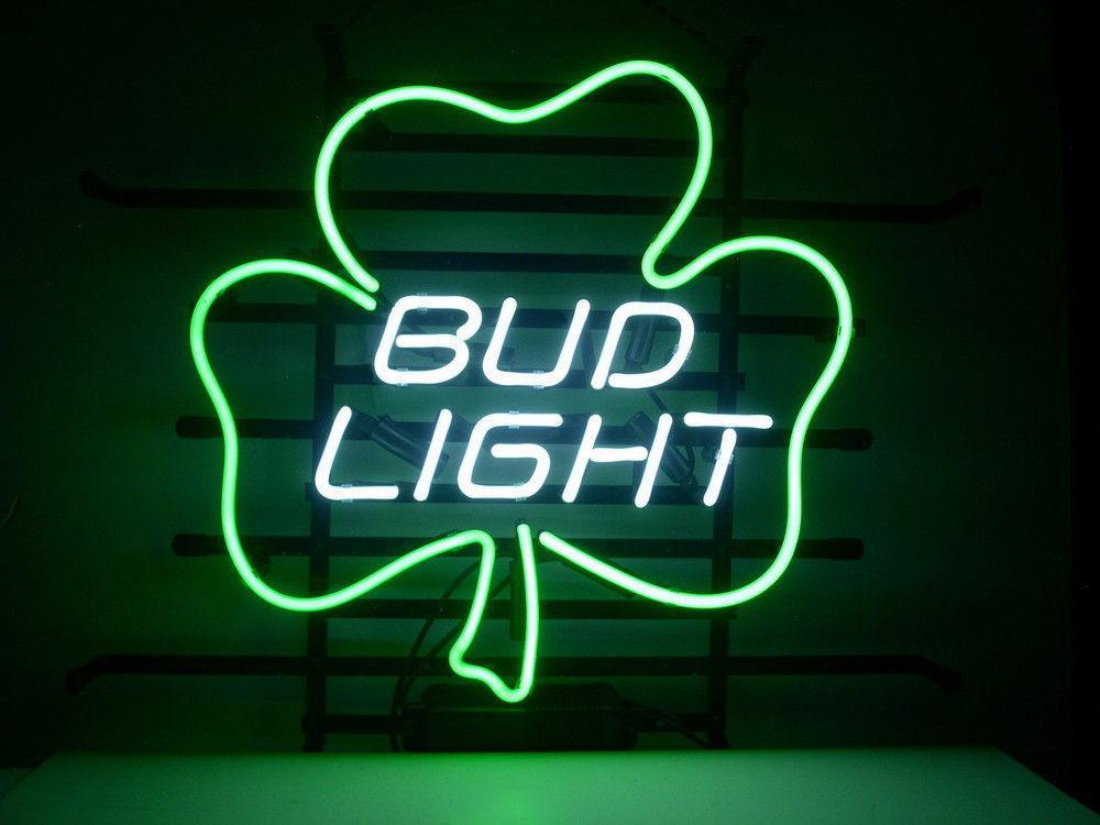 Bud Light Lucky Shamrock Light Neon Sign
