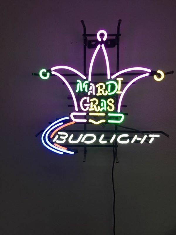Bud Light Mardi Gras Neon Sign Bar Sign Neon Light