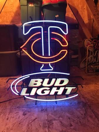 Bud Light Minnesota Twins Neon Sign Teams Neon Light Bar Sign Neon Light