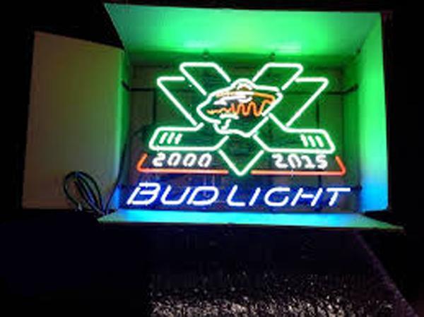 Bud Light Minnesota Wild Neon Sign Sports Neon Light