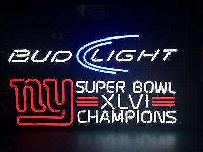 Bud Light New York Giants Super Bowl XLVI Champions Neon Sign Sports Neon Light