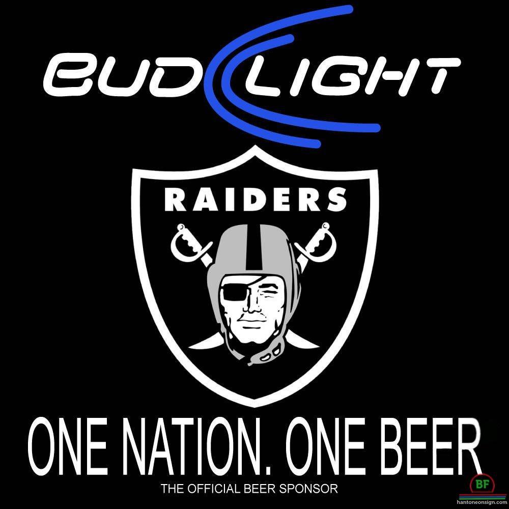 Bud Light Oakland Raiders Neon Sign Teams Neon Light