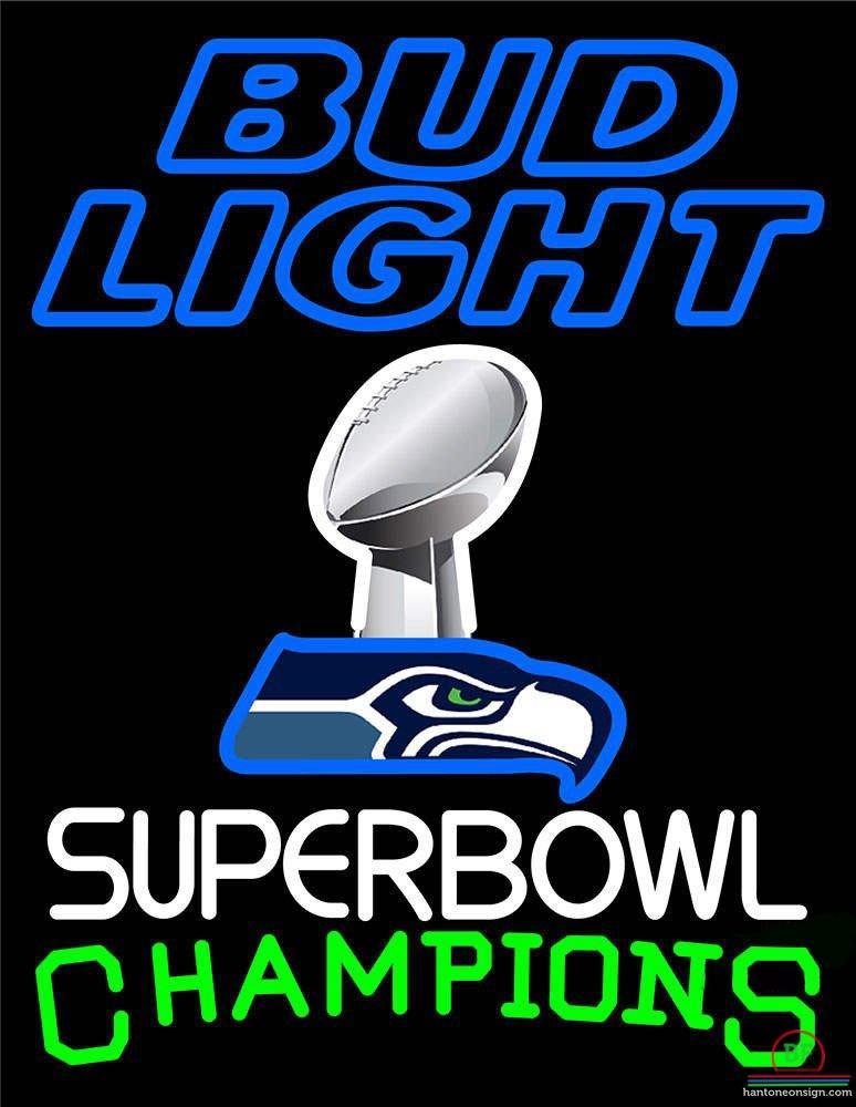 Bud Light Seattle Seahawks Super Bowl Champions Neon Sign Teams Neon Light