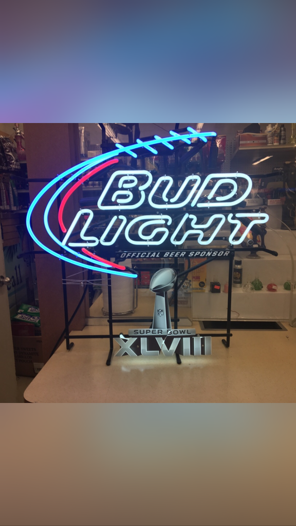 Bud Light Super Bowl XLVIII Neon Sign Bar Sign Neon Light