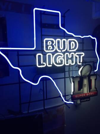 Bud Light Surper Bowl Texas Neon Sign Bar Sign Neon Light