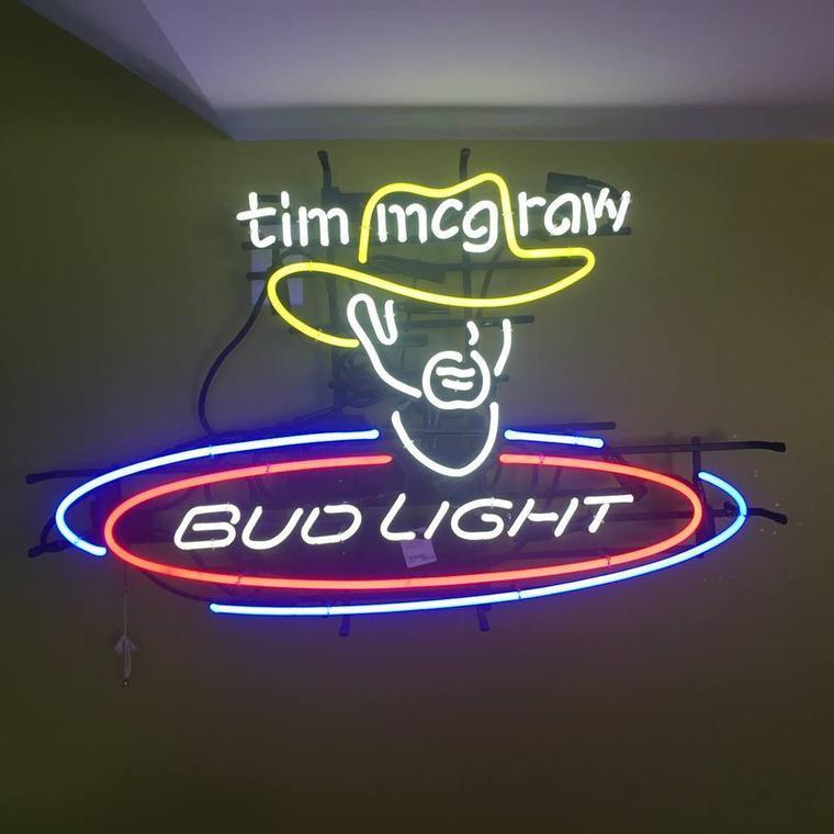 New Bud Light Tim Mcgraw  Bar Cub Party Light Lamp Decor Neon Sign 17"x14" 