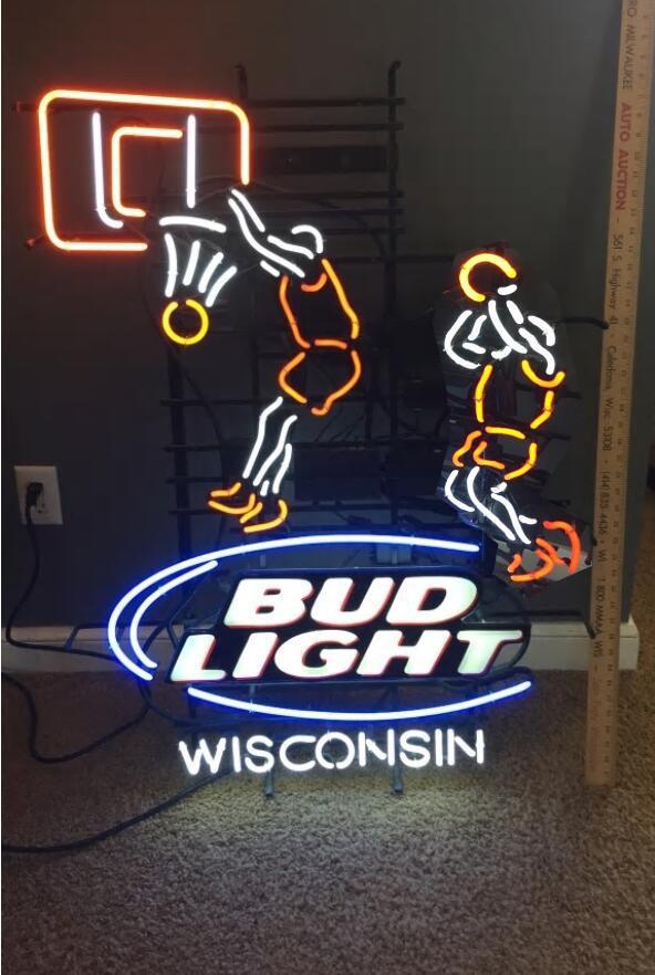 Bud Light Wisconsin Basketball Neon Sign Neon Light
