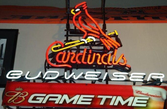 Bud Weiser St. Louis Cardinals Game Time Sports Neon Sign Bar Sign Neon Light