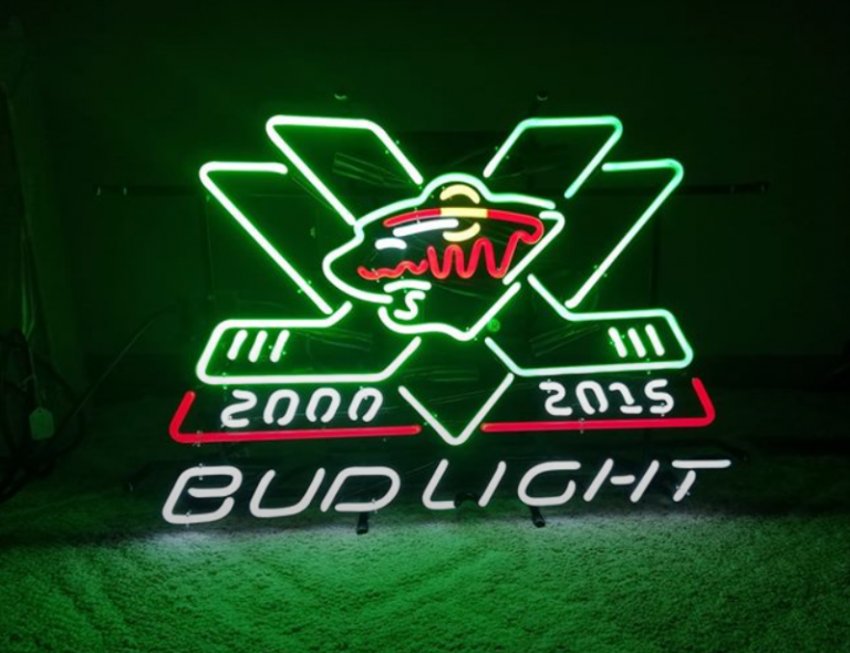 BudLight Minnesota Wild Neon Sign Sports Neon Light Tube Neon Light