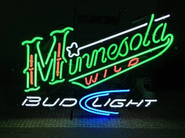 BudLight Minnesota Wild Neon Sign Teams Neon Light Bar Sign Neon Light