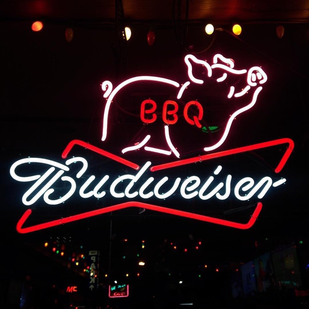 Budweiser BBQ Big Neon Sign Bar Sign Neon Light