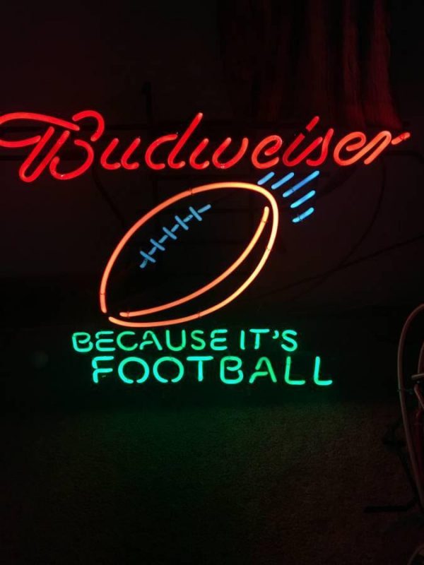 Budweiser Because It Football Neon Sign Tube Neon Light DIY Neon