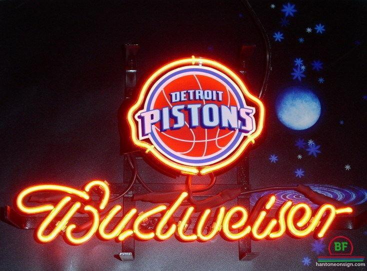Budweiser Detroit Pistons Neon Sign Teams Neon Light