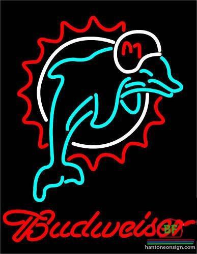 Budweiser Miami Dolphins Neon Sign Teams Neon Light
