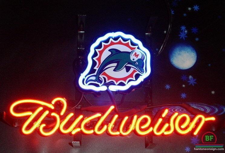 Budweiser Miami Dolphins Neon Sign Teams Neon Light