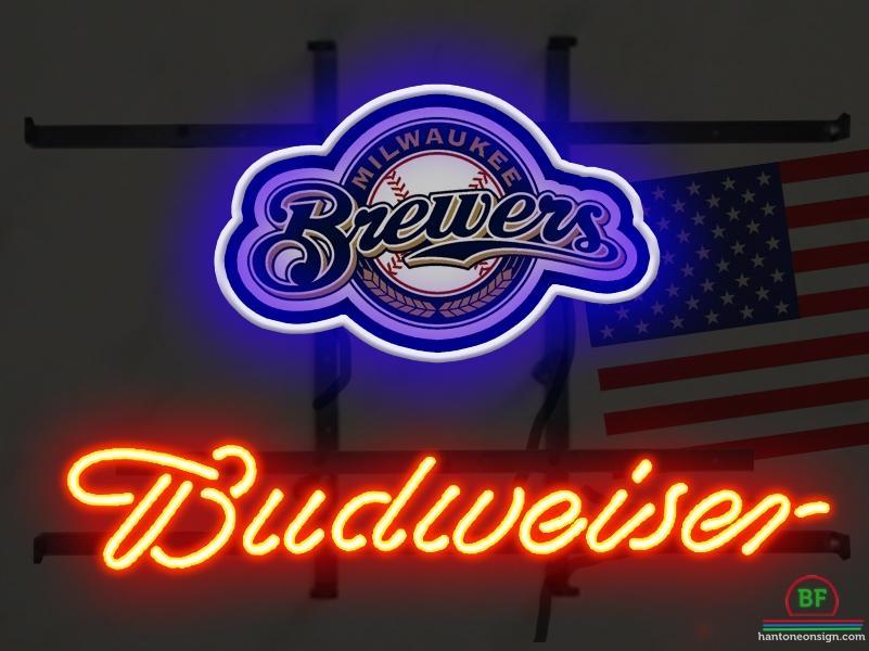 Budweiser Milwaukee Brewers Neon Sign Teams Neon Light