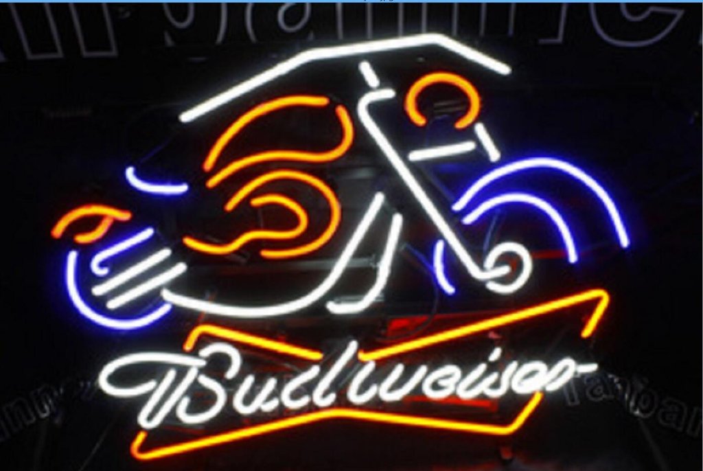 Budweiser Motorcycle Neon Sign