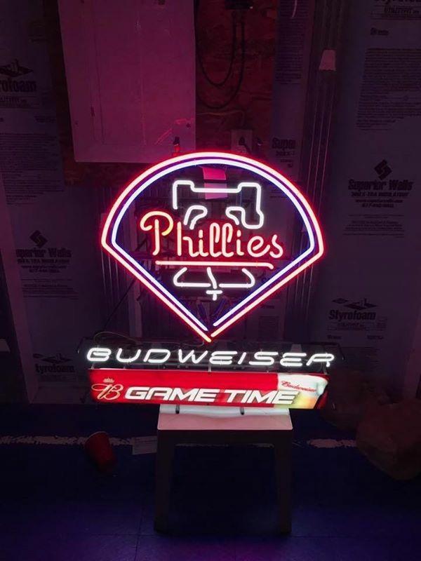 Budweiser Philadelphia Phillies Neon Sign Teams Neon Light Bar Sign Neon Light