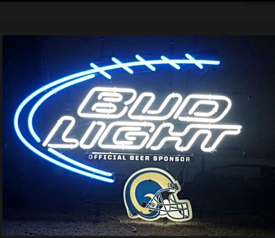 Budweiser St Louis Rams Sports Neon Sign Bar Sign Neon Light
