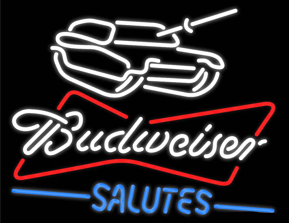 Budweiser Tank Salutes Neon Sign Neon Light