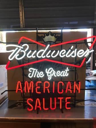 Budweiser The Great American Salute Neon Sign Bar Sign Neon Light