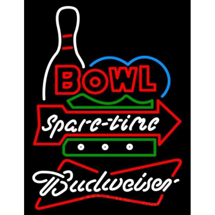 Budweiser White Bowling Spare Time Neon Sign Neon Light