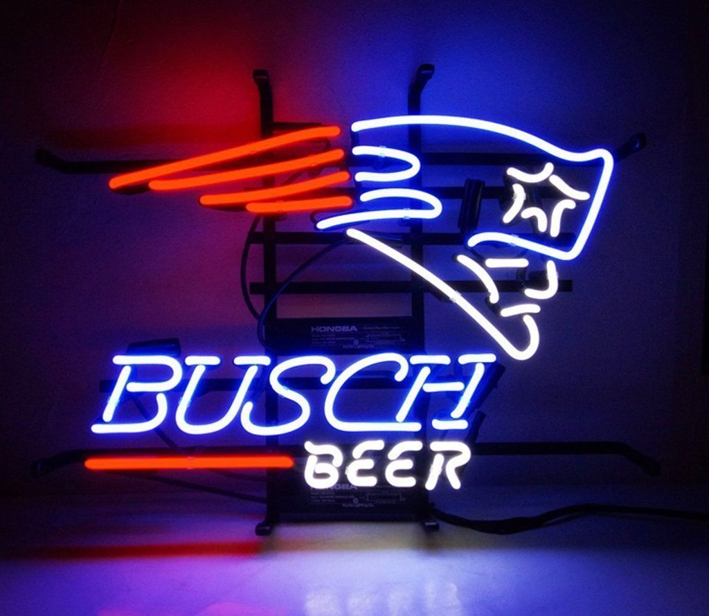 Busch Beer New England Patriots Sports Neon Sign Neon Light