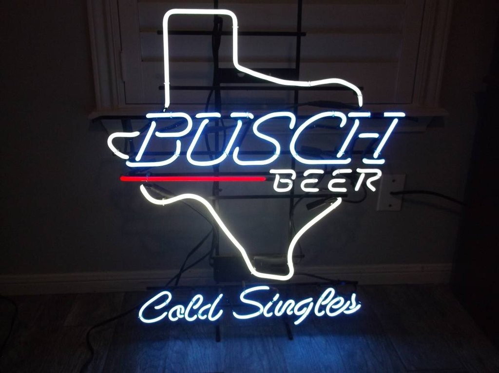 Busch Beer Texas Cold Singles Neon Sign Neon Light