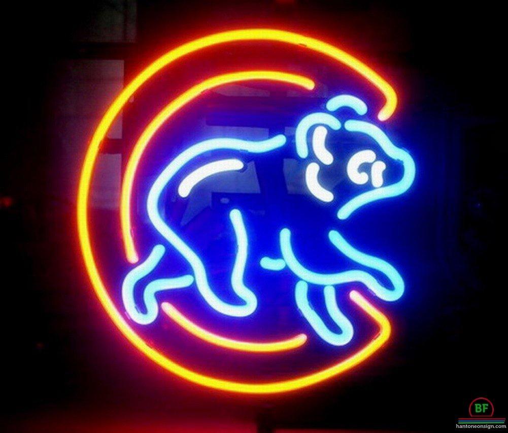 New Chicago Cubs Retro Logo Word Series Neon Light Sign 17"x14" 