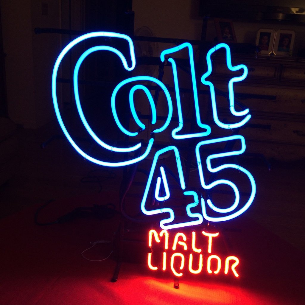 Colt 45 Beer Malt Liquor Vintage 1990S Beer Pub Bar Neon Sign