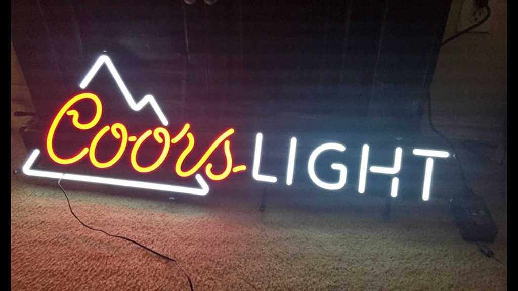 Coors light neon sign with mountains Clearance