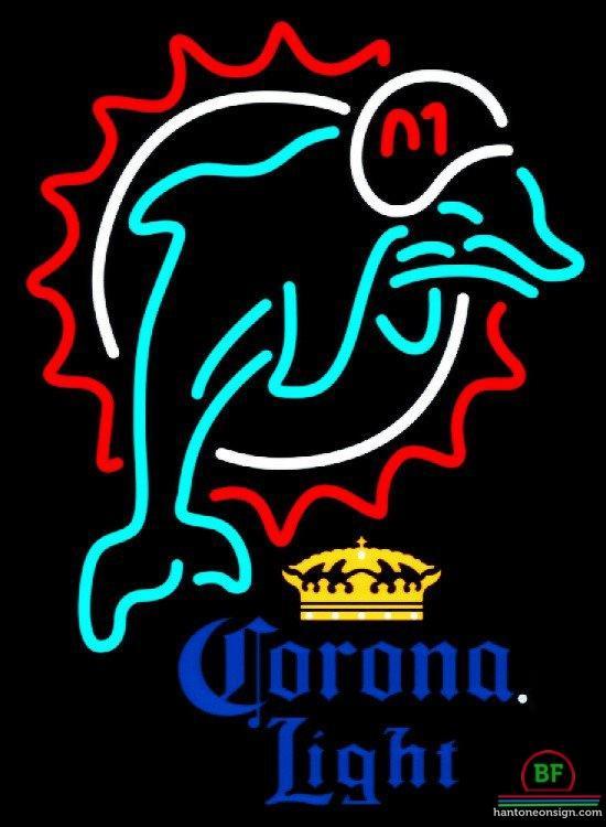 Corona Light Miami Dolphins Neon Sign Teams Neon Light