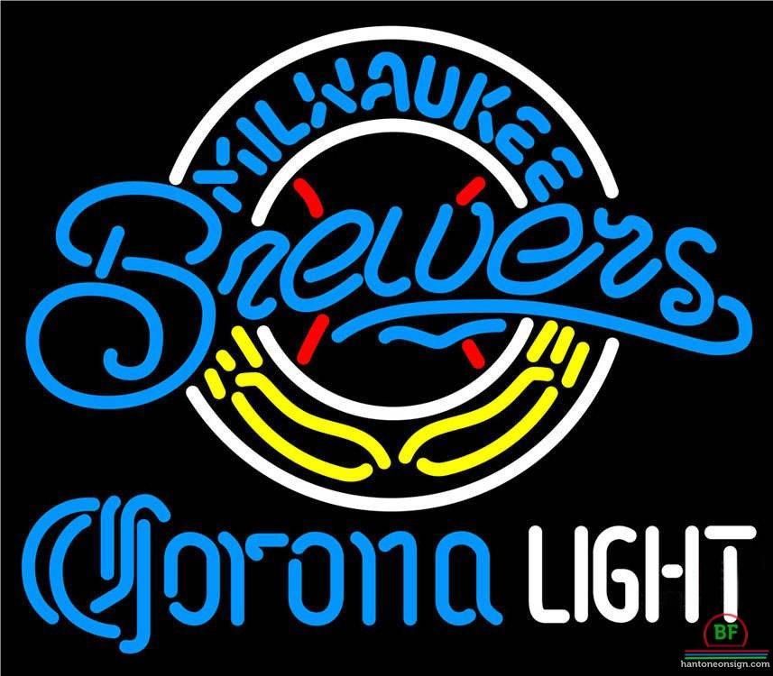 Corona Light Milwaukee Brewers Neon Sign Teams Neon Light