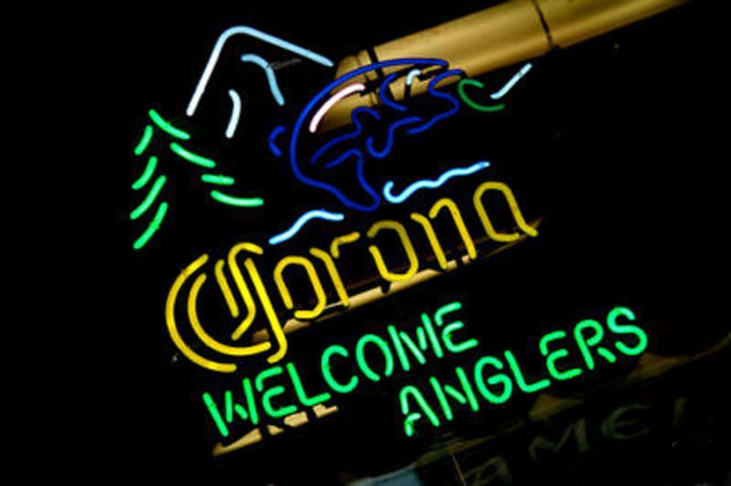 Corona Light Welcome Anglers Neon Sign